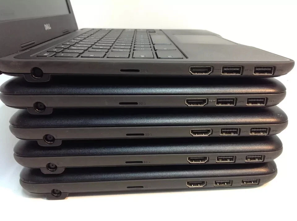 Lote de 5 Dell Chromebook 11 3180 11.6" Celeron 3060 4GB RAM 1.8GB SSD CON Adaptadores Foto 2 de 4