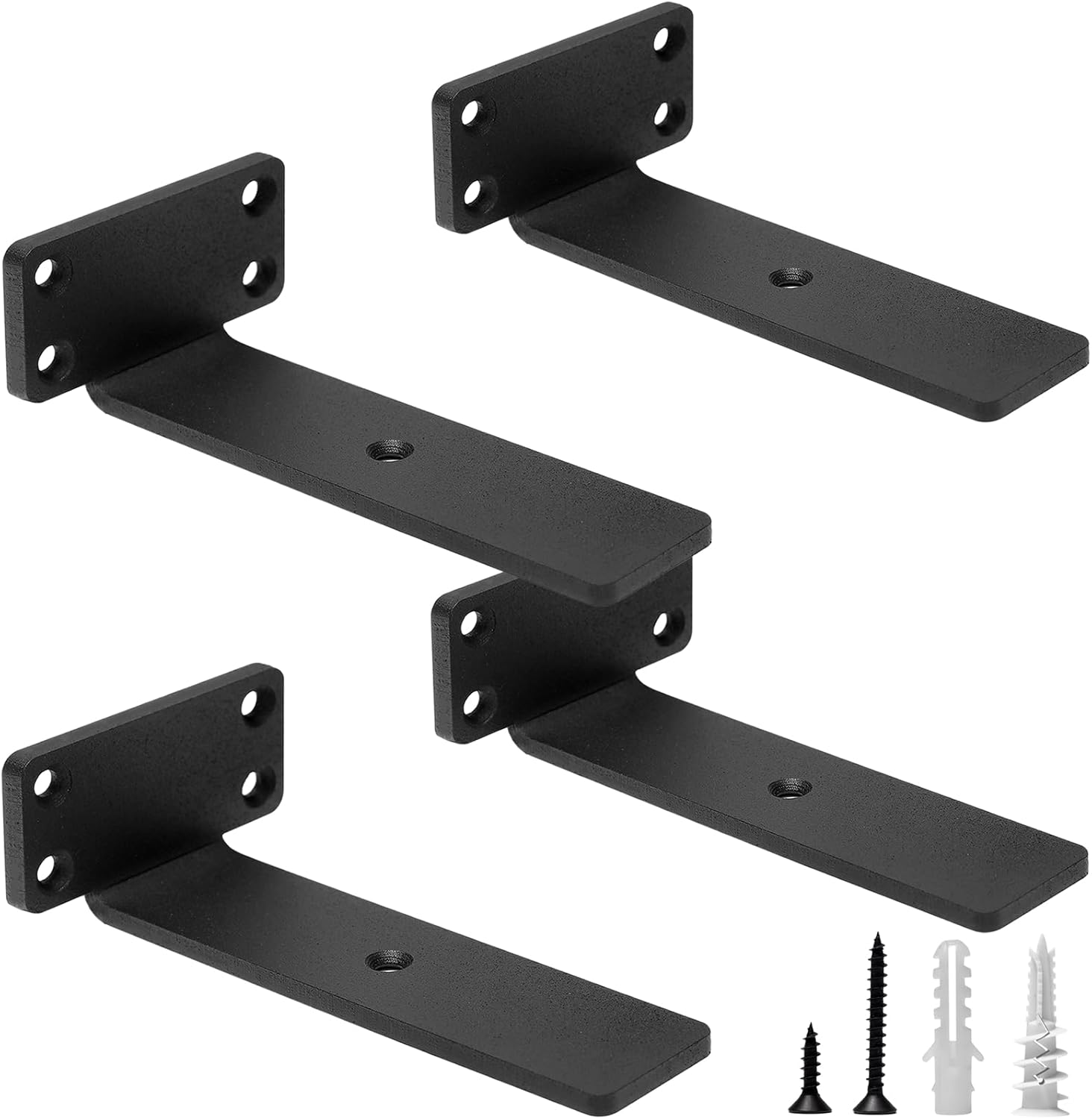 Heavy Duty 6-Inch Hidden Shelf Brackets 1/5-Inch Thick Floating Hardware