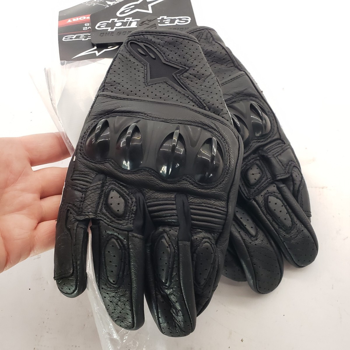 Alpinestars Celer V2 Leather Gloves - 1100 Black/ Black XXL | eBay