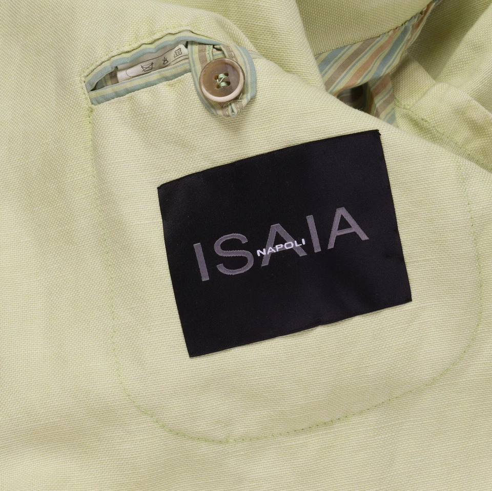 NWT ISAIA NAPOLI SPORT COAT jacket lime linen cotton luxury Italy 50 - Image 3 of 4