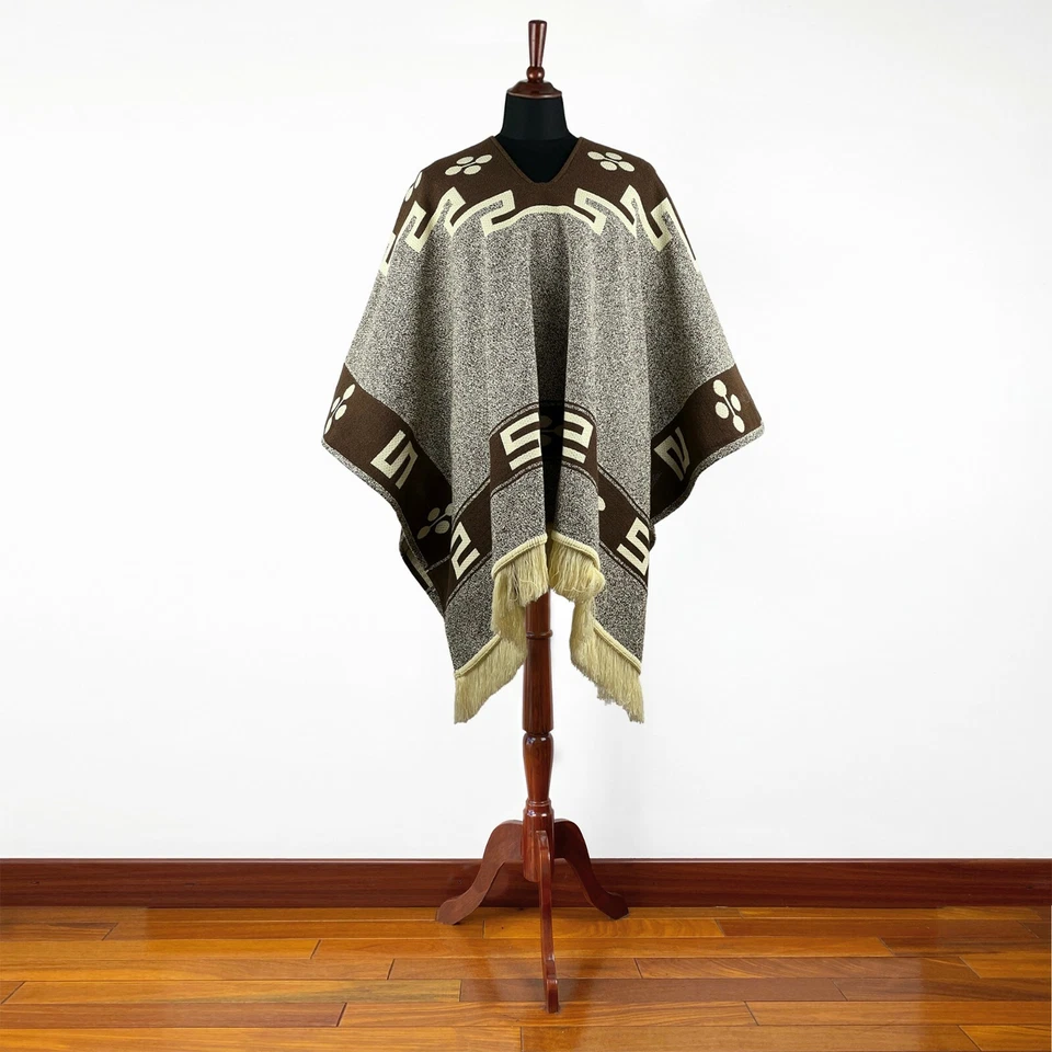 Back to the Future inspired Cowboy Poncho Serape replica handmade of Alpaca wool - Image 3 of 4