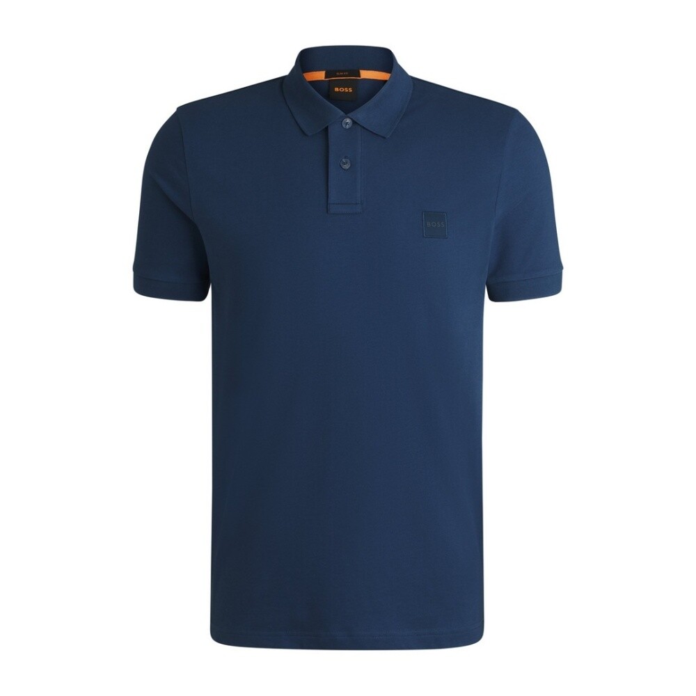 ポロシャツ HUGO BOSS Men Polo Shirts 50507583 402 Blue BOSS - Polo shirt with antibacterial performance - Blue