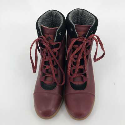 Stylish Red & Black Leather Ankle Boots & Booties | Hidden  display picture 3