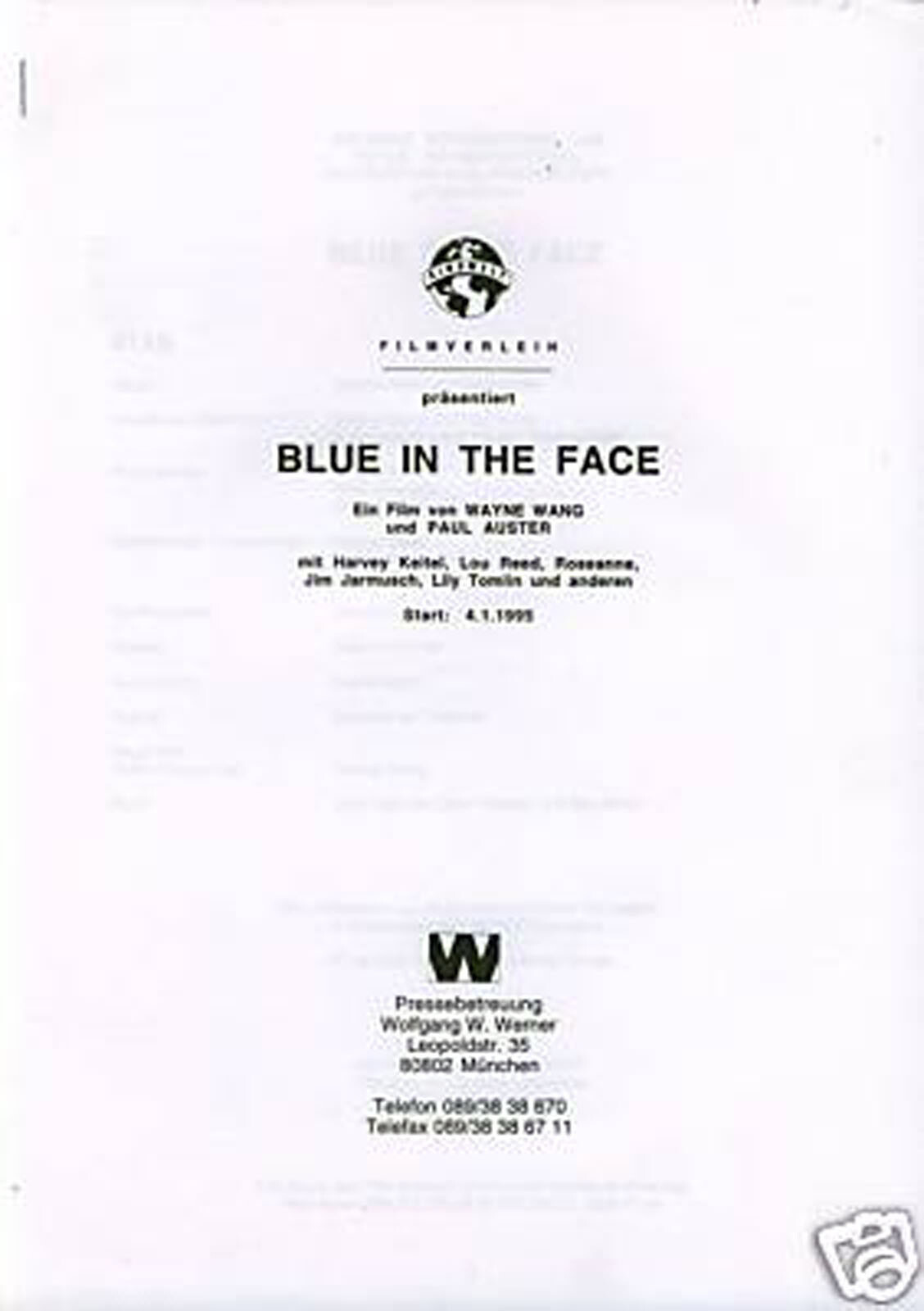 Blue In The Face Alles blauer Dunst Harvey Keitel, Jim Jarmusch