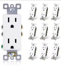 Leviton Decora 15 amps 125 volt White Outlet 5-15R 10 pk