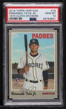 2019 Heritage High Number 1970 Cloth Stickers Fernando Tatis Jr #18 PSA 10 06bg