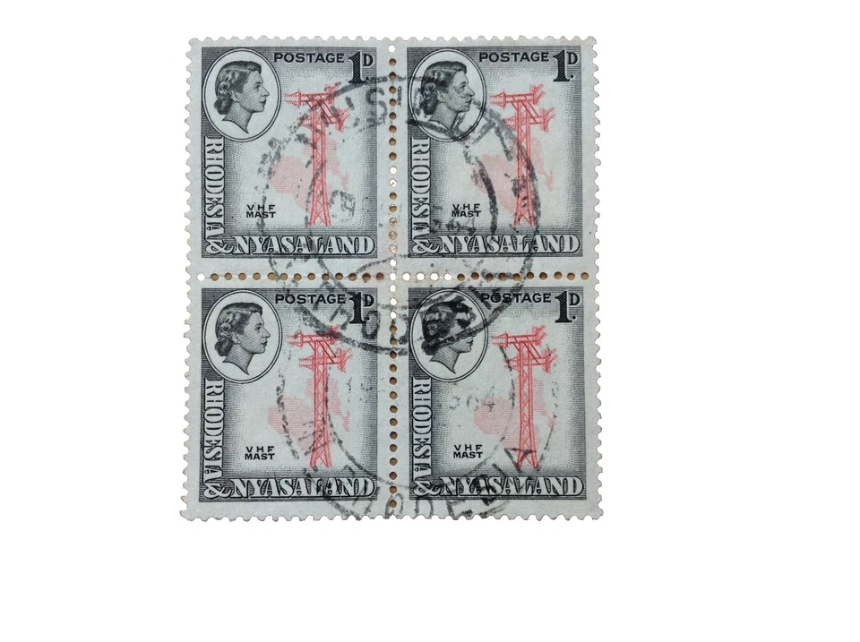 Rhodesia & Nyasaland, Scott 159, V.H.F. Mástil, bloque de 4 estampillas 1963. P&P gratis Reino Unido Foto 2 de 3
