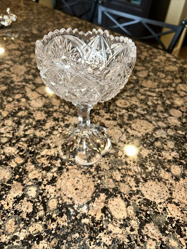 Depression Glass Footed Candy Dish Compote Clear