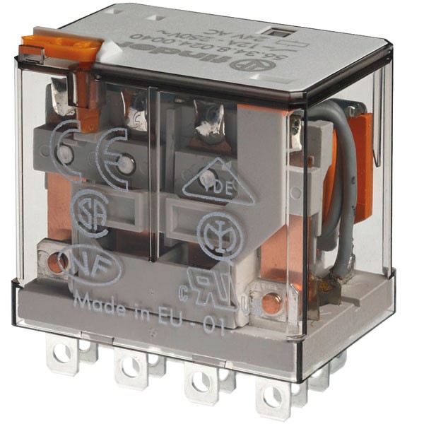 Finder Plug-in Relay 4PDT-CO 24VDC 12A