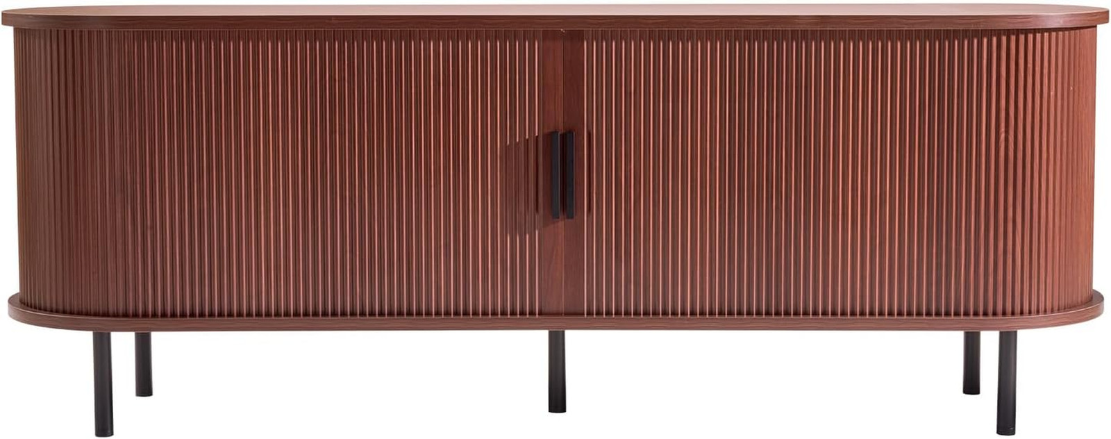 Stylish Mid-Century Walnut TV Stand for 65" TVs with Ample Storage