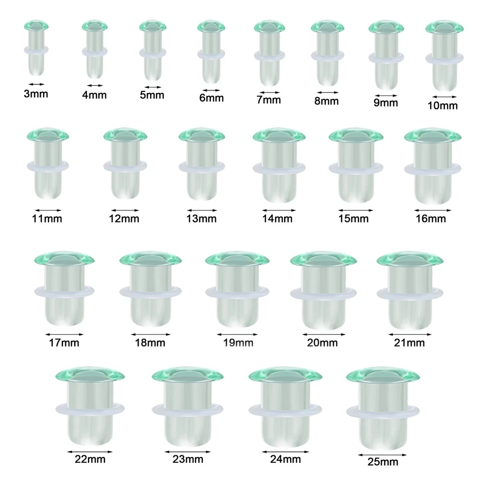 3-25 毫米单喇叭塞隧道玻璃耳规耳垂拉伸穿孔 — 第 3/4 张图片