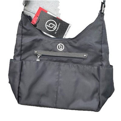 NEW Baggallini Phoenix Hobo Purse RFID Protected Grey Bag Adjustable Zip Pocket