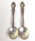 2 Wallace VIOLET Sterling Silver Chocolate Spoons 4 1/8" No Monos Hard To Find