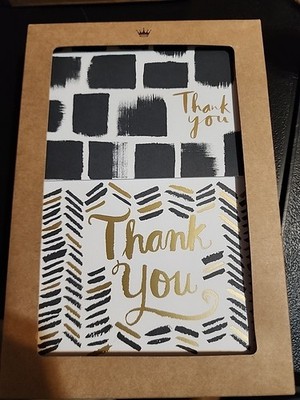 Hallmark Blank Thank-You Notes Black and White Brushstrokes 50 Cnt 2 Designs