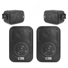 PD BC30V 100V Wall Speakers Set of 4 - Weatherproof Black 3" for Outdoor Use