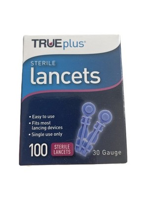 TRUEplus Universal Twist Top 30 Gauge Lancets - Box 100 Exp 04/13/2030