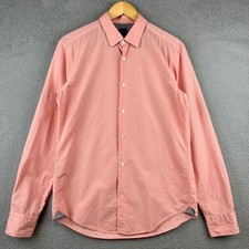 BOSS HUGO BOSS Tailored Slim Fit Mens Pink Micro Dot Dress Shirt Long Sleeve