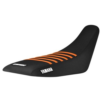Yamaha Raptor 350 gripper seat cover (2004-2013)   all BLACK / ORANGE ribs #242
