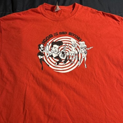 Igor And The Red Elvises T-shirt Size 2XL Red Double Sided