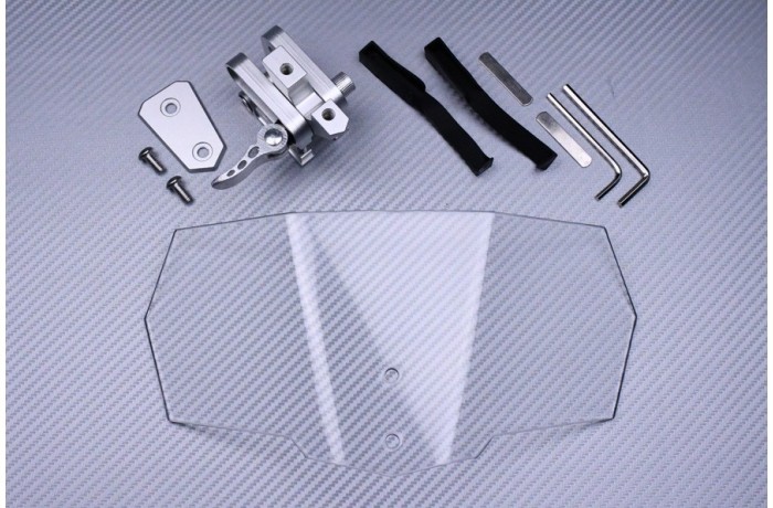 Extension de pare-brise transparent de 27cm pour le confort des longs trajets à moto