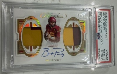 2023 Panini Flawless - Dual Patch Autographs Brock Purdy #DPA-BP Gold 10/10