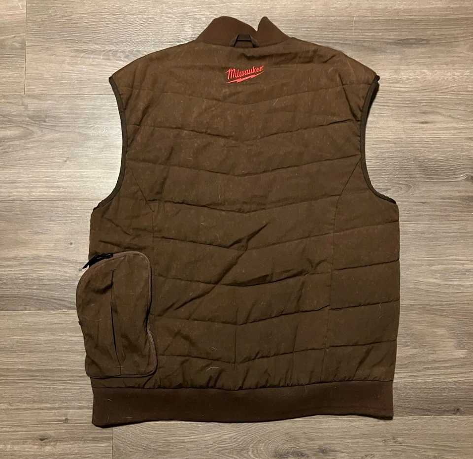 Chaleco con equipo térmico Milwaukee M12 para hombre talla mediana marrón forrado de vellón-sin batería Foto 4 de 4