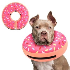 Inflatable Dog Cone Collar Soft Donut Recovery After Surgery Pet