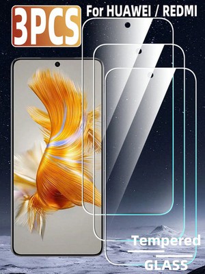 3er Pack stoßfeste Displayschutzfolie aus gehärtetem Glas für Android Billig24