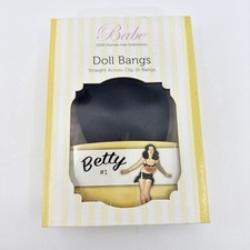 Babe 100 Human Hair Extension Doll Straight Across Clip In Bangs Betty 1 Black