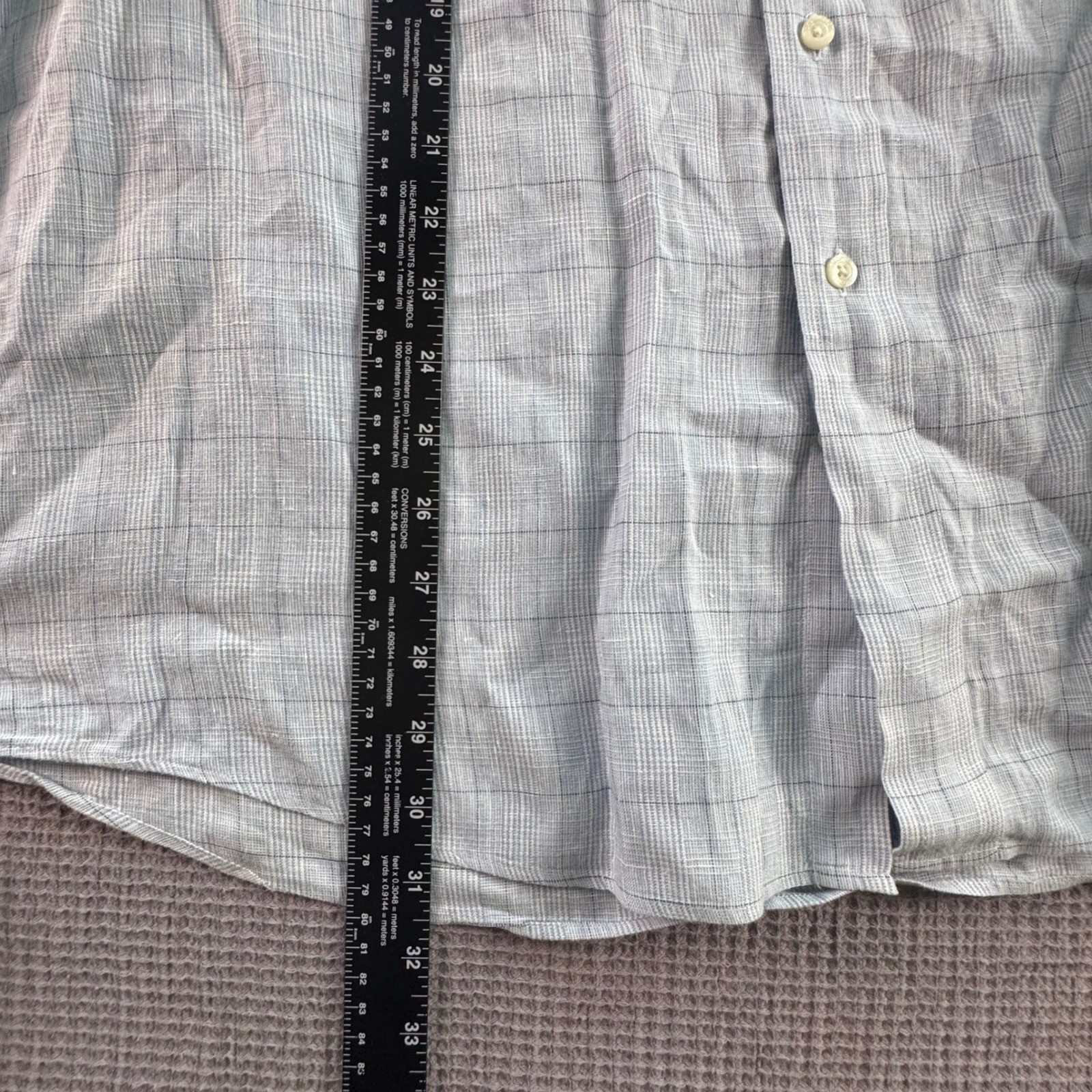 Brooks Brothers Irish Linen Button Down Shirt Mens XL Window Pane Vintage 90s thumbnail 8