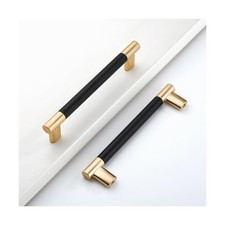 10 Pack 5'' 128mm Hole to Hole Black and Gold Cabinet Pulls, K... FAST USA SHIP