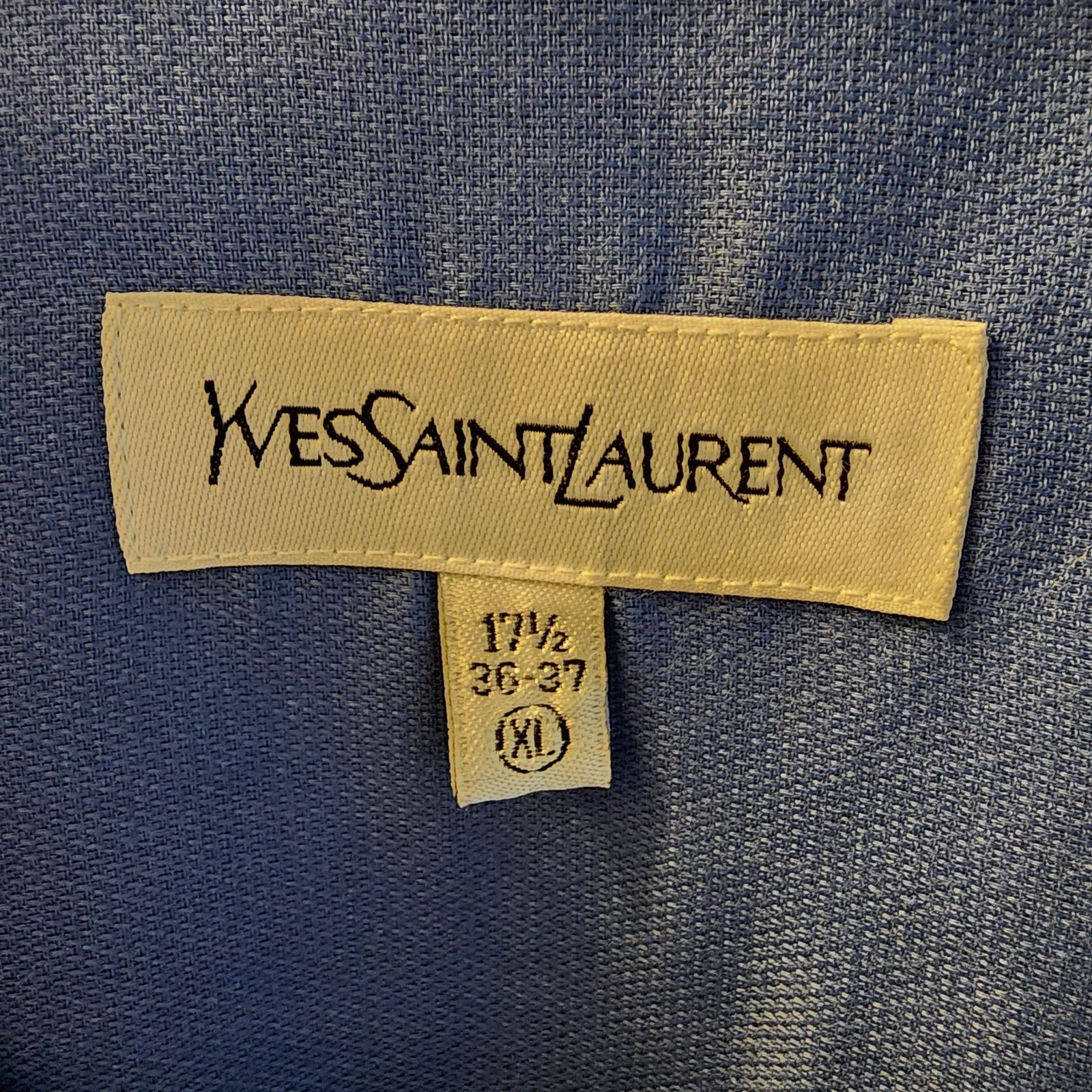 Camicia elegante Yves Saint Laurent XL 17 5 36 37 viola blu tasca antirughe