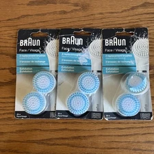 Braun 80-e Face Exfoliation Pore Deep Cleaning Replacement Brushes New Lot Of 3