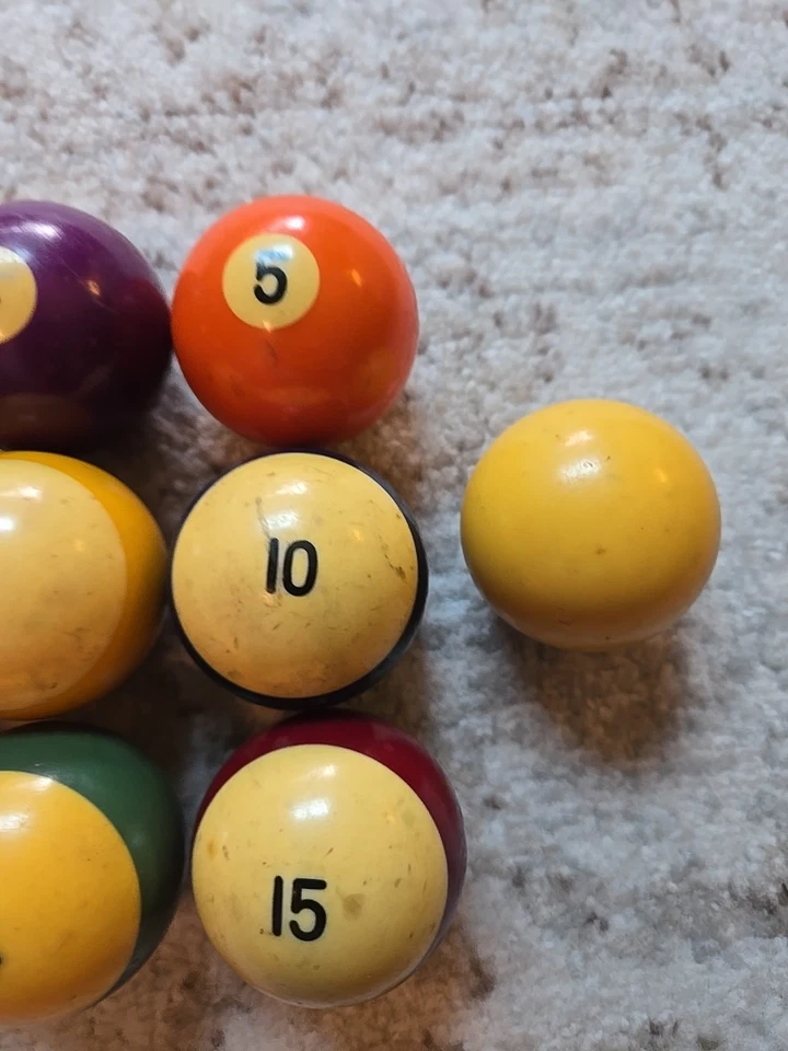 Juego de bolas de billar/piscina Brunswick vintage USADAS juego de repuesto antiguo Foto 4 de 4