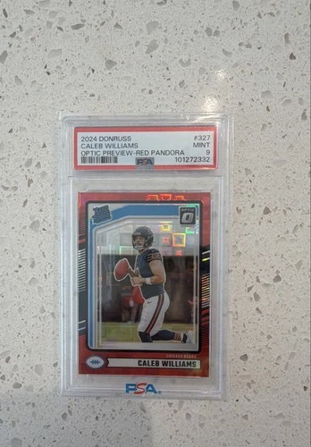 2024 Panini Donruss - Caleb Williams #327 Optic Preview Red Pandora Prizm (RC)
