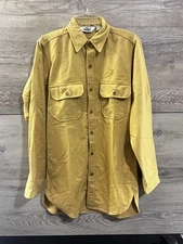 Woolrich Chamois Work Shirt True Vintage Mens Sz Medium Button Yellow Classic