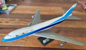 Boeing 747 Model El Al Cargo Airplane Plastic w/Stand 10 1/2 " Israel