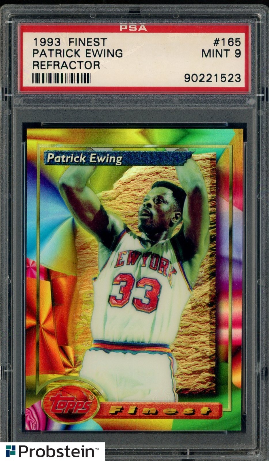 1993-94 Topps Finest Refractor #165 Patrick Ewing Knicks HOF PSA 9 MINT