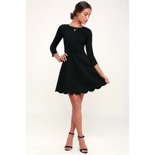 Lulus Little Black Dress Classic Wedding Guest Skater Small