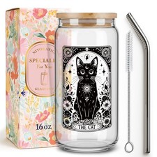 The Cat Glass Coffee Cups,Cute Cat Gifts for Women,Cats Mom,Cats Lady,Friends...