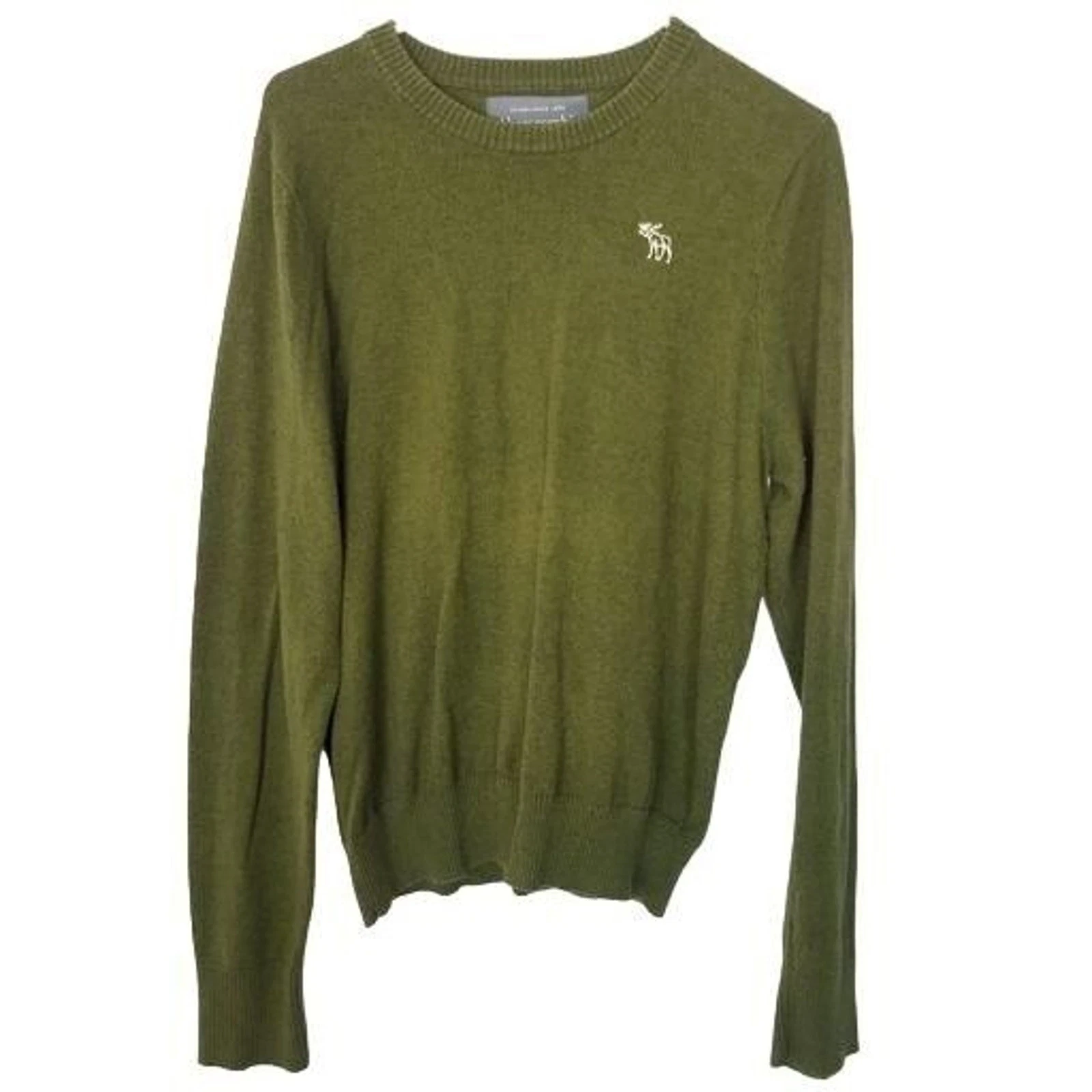 Abercrombie & Fitch Mens Wool Sweater Y2K Preppy Dark Academia Sz L Grandpacore