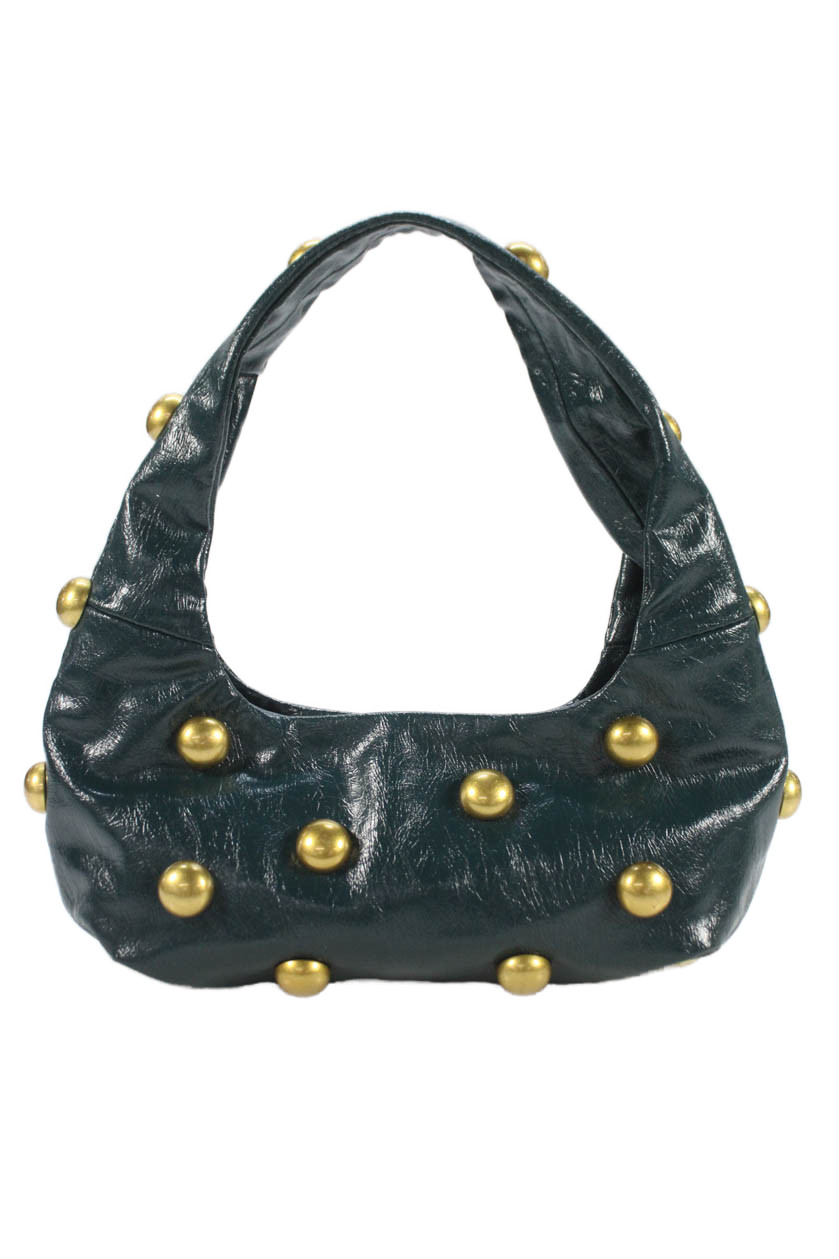 Zara Womens Chunky Studded Detail Handbag GreenFree Shipping in US $100+ Orders | $6.95 Orders Below