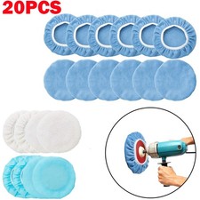 20 Pcs 5-6in Car Orbital Buffer Polisher Pad Bonnet Microfiber Max Baxer Bonnet