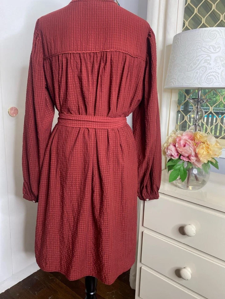 AWARE BY VERO MODA WESTERN VIBE LG SLV SHIRT LINED DRESS SZ M COTTAGECORE - image 3 of 4