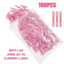 100Pcs Heat Shrink Butt Tube Splice Connector 22-16AWG Gauge Red Wire Terminal