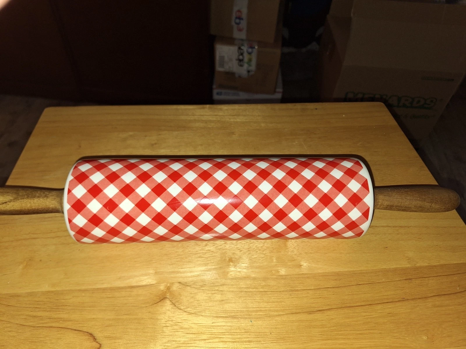 The Pioneer Woman Charming Check 18" Ceramic Rolling Pin