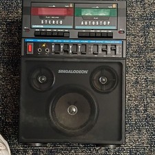 Lonestar K-5 Double Cassette Sing-Along Boombox Black Microphone Input Echo EQ