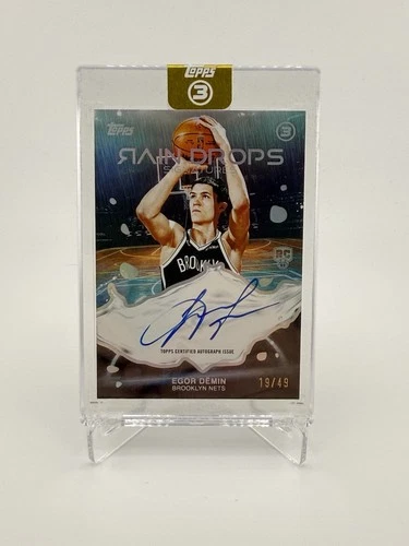 Egor Demin RC Auto /49 2025-26 Topps 3 Raindrops Signatures Nets Rookie