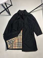 Burberry London trench cappotto nero poliestere donna taglia Uk16
