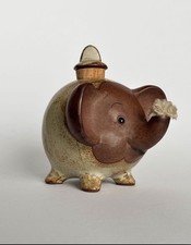 Ibuki Vintage Elephant Öllampe, glasiertes Steingut, Japan, 1970er